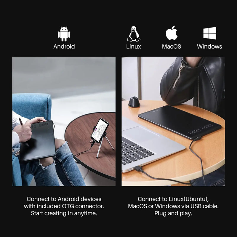 Mesa digitalizadora Huion inspiroy h640p 6,3 x 3,9 polegadas com uma caneta com até 8192 níveis de pressão